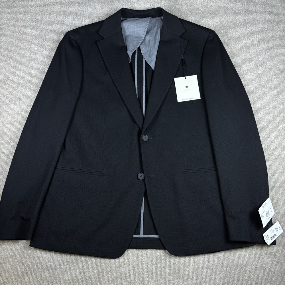 Calvin Klein Murray Slim Fit Stretch Sport Coat Blazer Black 42R NWT